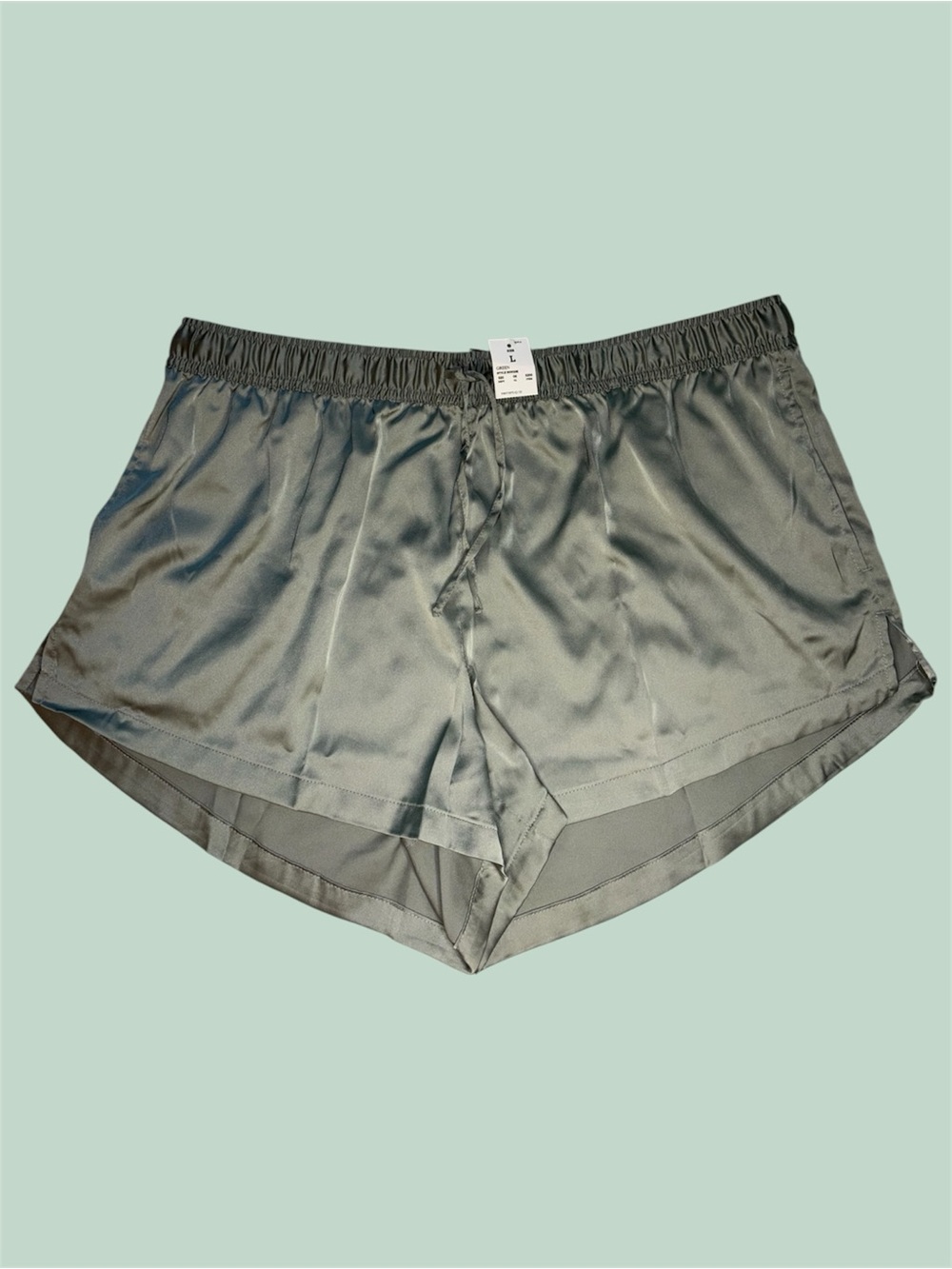 Auden Luxury Collection Olive Green Satin Sleep Shorts